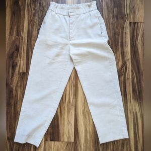 Zara Cream High-Waisted Pants